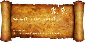 Neumüller Valér névjegykártya